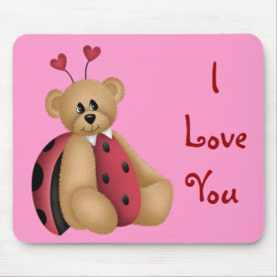 Marienkäferteddy-Bär Mousepad - i-Liebe Sie