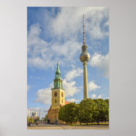 Marienkirche, Berlin, Deutschland, Fernsehturm Poster