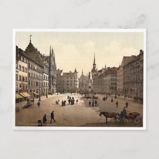 Marienplatz, München, Bayern, Deutschland prachtvo Postkarte (Vorderseite)