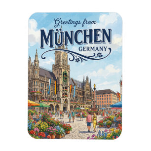 Marienplatz, München Deutschland Magnet