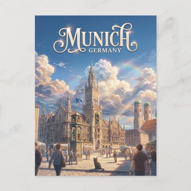 Marienplatz, München Deutschland Postkarte (Vorderseite)