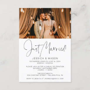 Mariés à la Fuite Invitation Annonce de Mariage