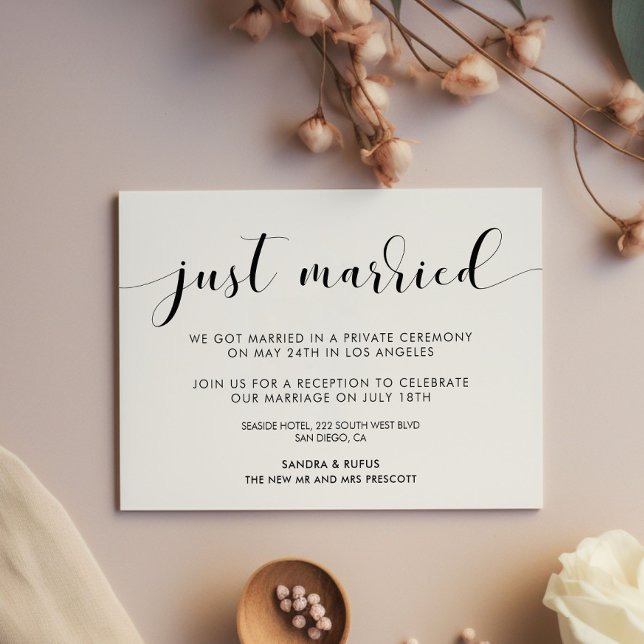 Mariés élégants faire-part noir et blanc (Créateur téléchargé)