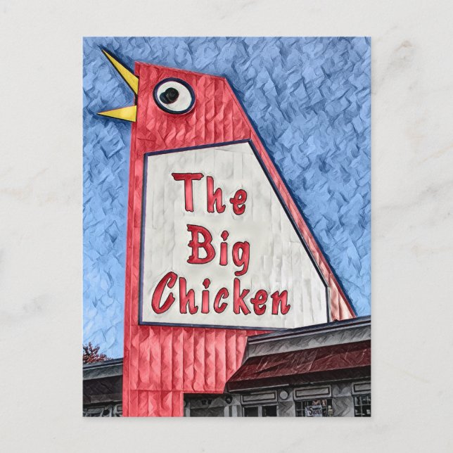 Marietta Georgia Big Chicken Restaurant Malerei Postkarte (Vorderseite)