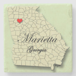 Marietta, Georgien. Karte, Untersetzer aus Marmor