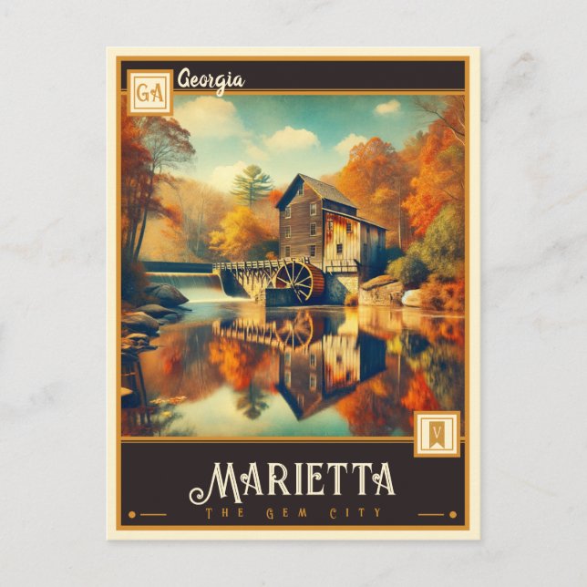 Marietta, Georgien | VINTAG Postkarte (Vorderseite)