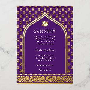 Marigold Blume Indian Floral Sangeet Gold Folieneinladung