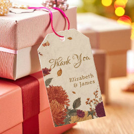 Marigold Border Rustic Boho Herbstblumenhochzeit Geschenkanhänger