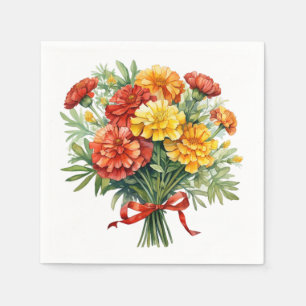 Marigold Bouquet Paper Napkins für Coctail & Party Serviette