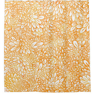 Marigold Floral: Einfaches Orangenmuster Duschvorhang