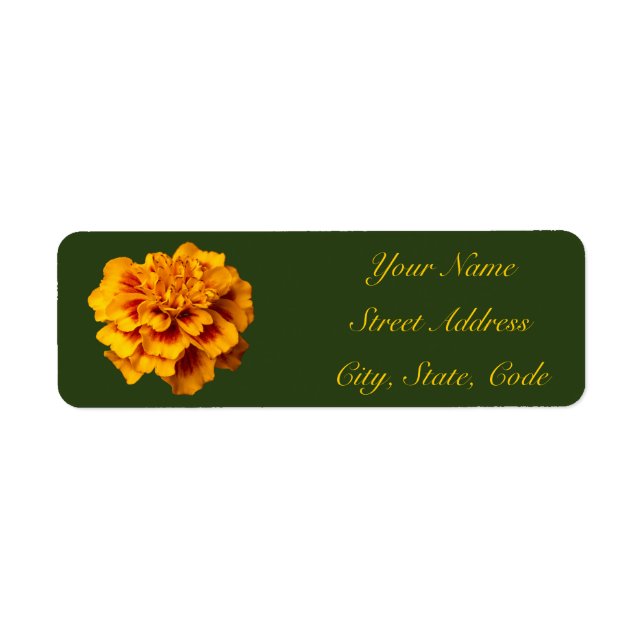 Marigold Floral Rücksendeadressen-Aufklebers (Vorne)
