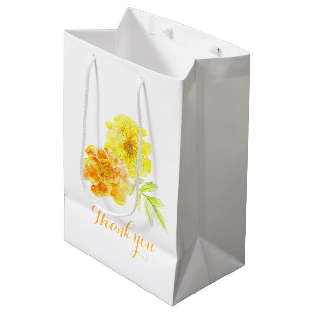 Marigold Gastgeschenk Hochzeit Geschenktasche Mittlere Geschenktüte (Vorderseite Schrägansicht)