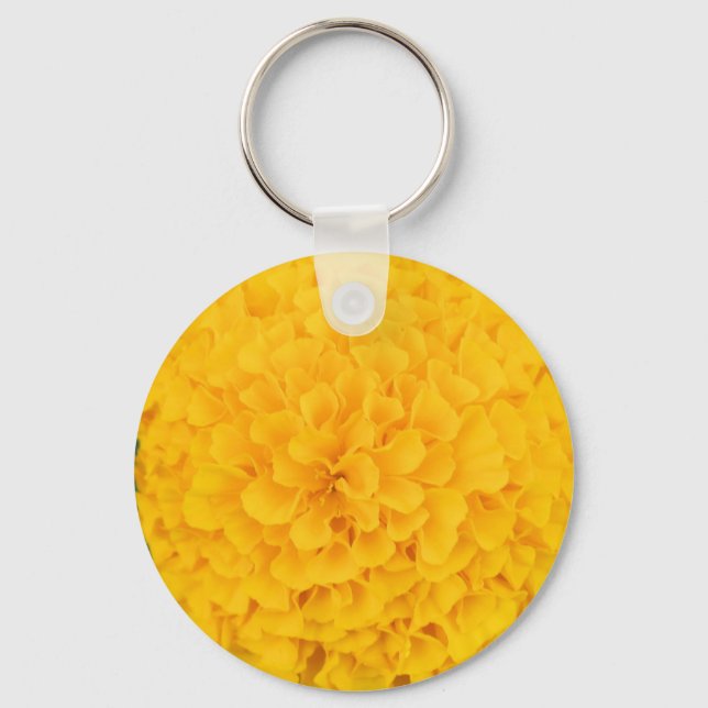 Marigold - Gelbe Blume Schlüsselkette Schlüsselanhänger (Vorderseite)