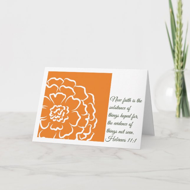 Marigold Hebrews 11:1 Faith Bible Verse Hinweis Karte (Vorderseite)