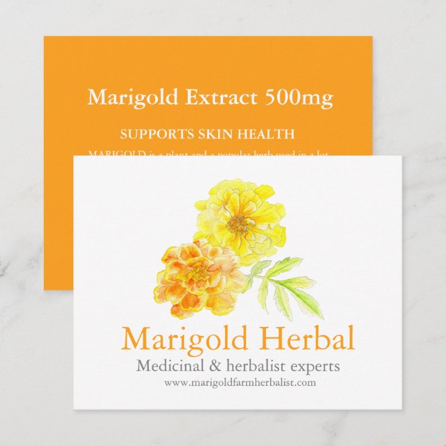 Marigold Kräuterhalskarte (Vorne/Hinten)