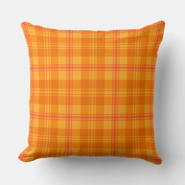 Marigold Medley Orange Tartan Coussin ou Cushion (Recto)