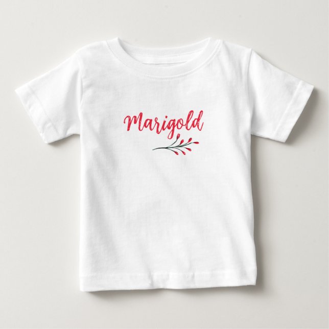Marigold Name Custom Red Xmas Christmas Classic  Baby T-shirt (Vorderseite)