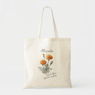 Marigold October Birth Blume Individuelle Name Tragetasche
