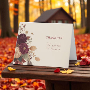 Marigold Rustic Boho Herbstblütenhochzeit Dankeskarte