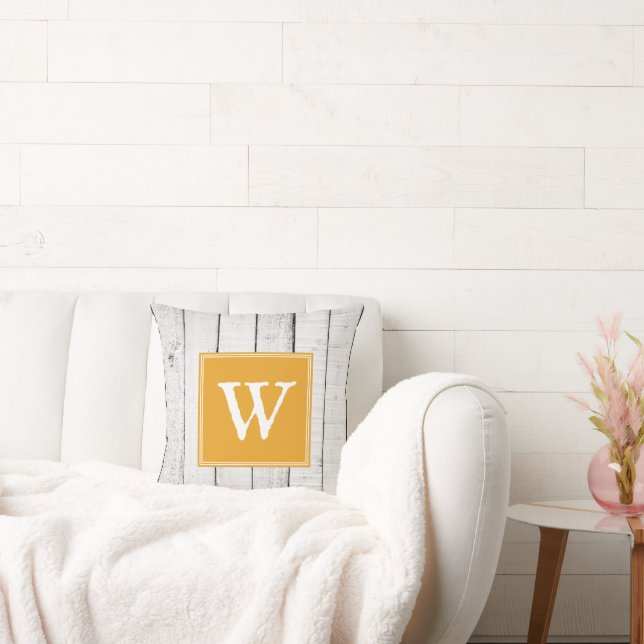 Marigold Rustic Monogram Kissen (Liege)