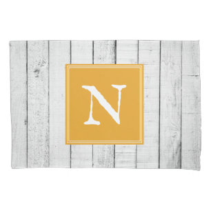 Marigold Rustic Monogram Pillowcase Kissenbezug