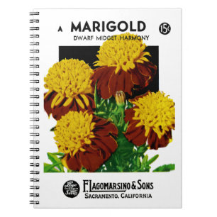 Marigold Seed Packet Label Notizblock