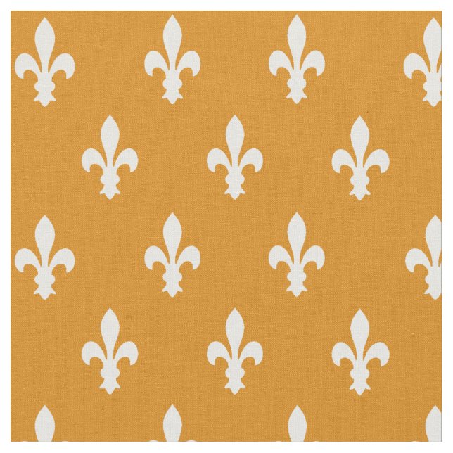 Marigold Viktorianisch Fleur de Lys Fabric Stoff (Nahaufnahme)