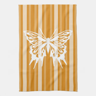 Marigold Viktorianisch Strip mit Schmetterling Geschirrtuch