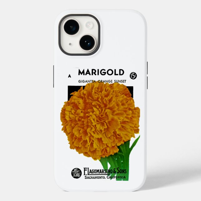 Marigold Vintag Seed Packet Case-Mate iPhone Case (Rückseite)