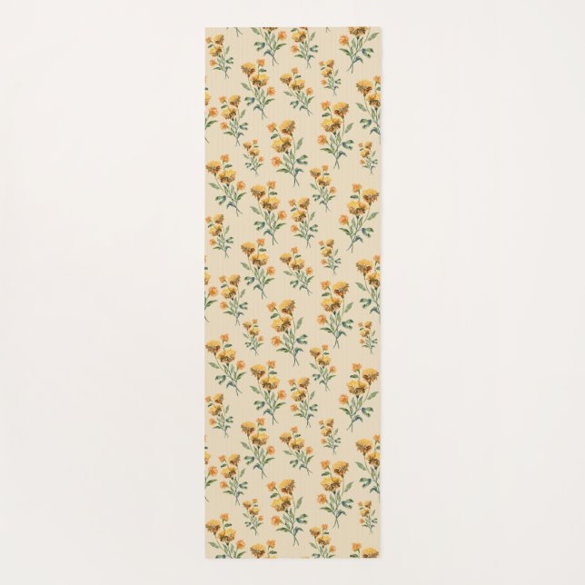 Marigold Watercolor Yoga Mat Yogamatte (Rückseite)