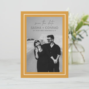 Marigold Yellow Bold Border Foto Moderne Hochzeit Save The Date