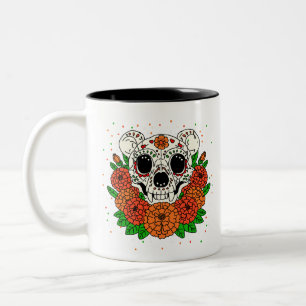 Marigolds & Bärenschädel im Oktober Zweifarbige Tasse