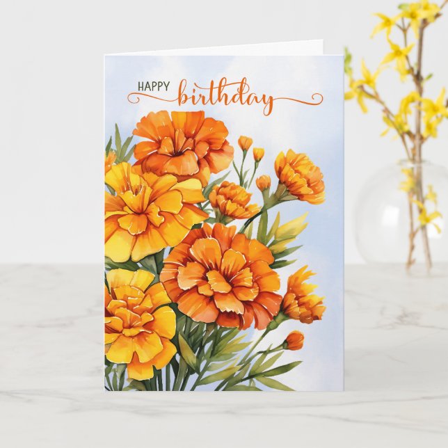 Marigolds für die Herbstsaison zum Geburtstag Karte (Gelbe Blume)