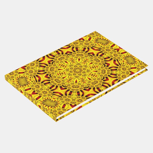 Marigolds Gelb und Vintages Kaleidoskop Gästebuch (Ecke)