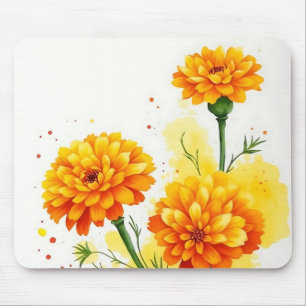 Marigolds in Orange und Gelb Mousepad
