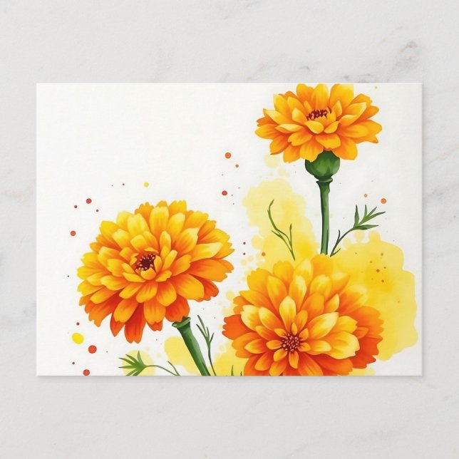 Marigolds in Orange und Gelb Postkarte (Vorderseite)