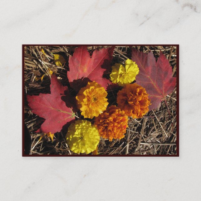 Marigolds und Ahorn-Blätter ATC Visitenkarte (Vorderseite)