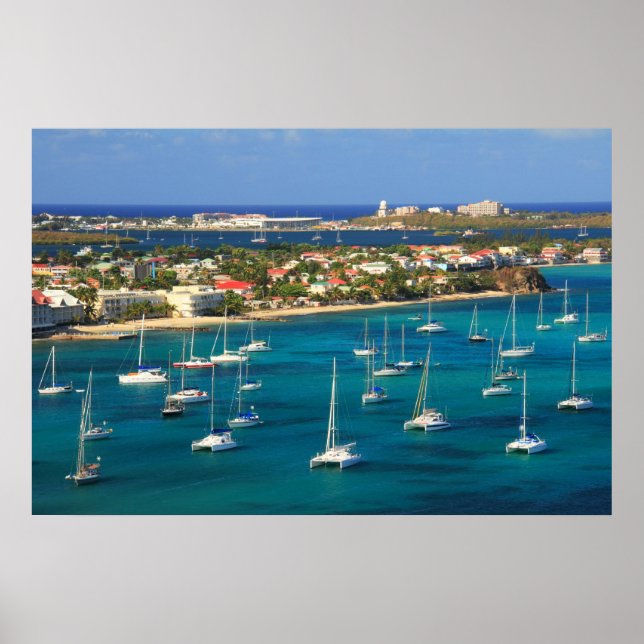 Marigot Harbour Waterfront, St. Martin Poster (Vorne)