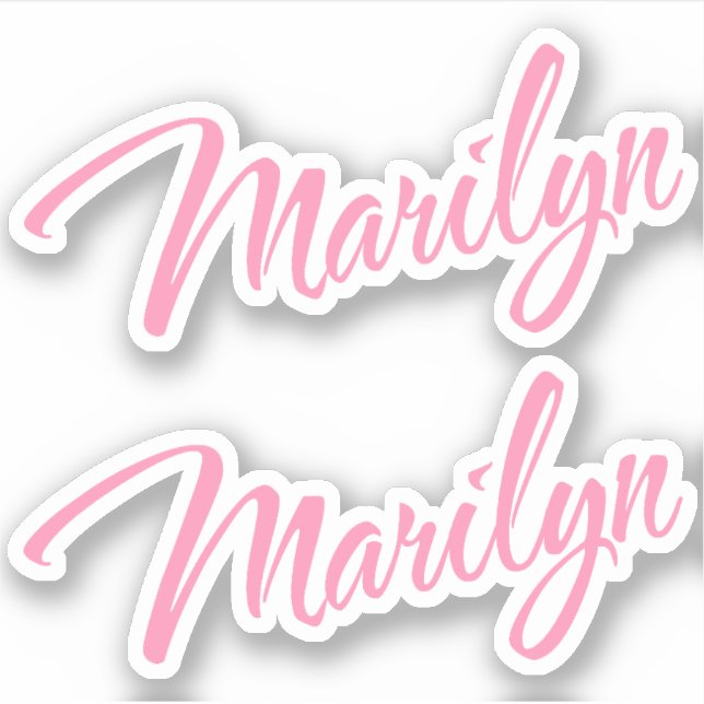 Marilyn Decorative Name in Pink x2 Aufkleber (Vorderseite)