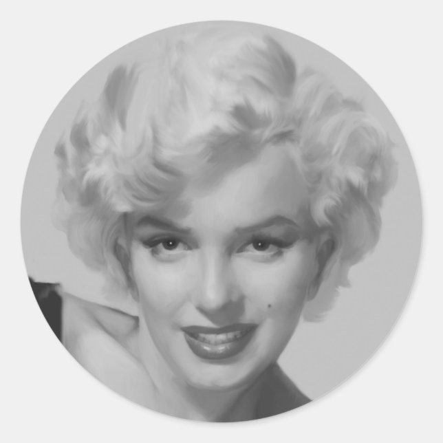 Marilyn der Blick Runder Aufkleber (Vorderseite)