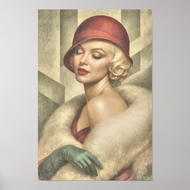 Marilyn in Art Deco Poster (Vorne)