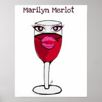 Marilyn Merlot Red Wine Glass Print