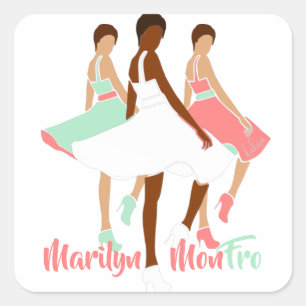 Marilyn MonFRO AFRoCA Afro Africa Black Woman Quadratischer Aufkleber