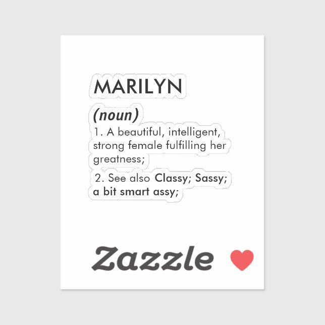 Marilyn name, Editable name, Custom name Aufkleber (Blatt)