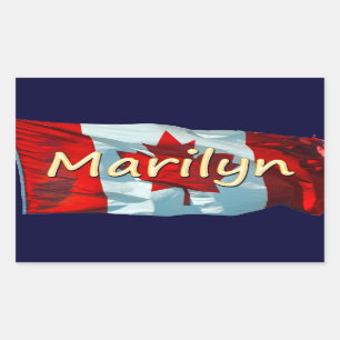 MARILYN Name & kanadische Flagge Persönliche Stick Rechteckiger Aufkleber