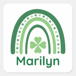 Marilyn Name Klee Boho Regenbogen Quadratischer Aufkleber