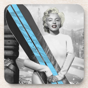 Marilyn Snowboard Getränkeuntersetzer