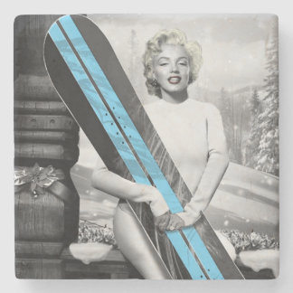 Marilyn Snowboard Steinuntersetzer