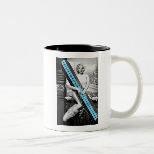 Marilyn Snowboard Zweifarbige Tasse (Rechts)