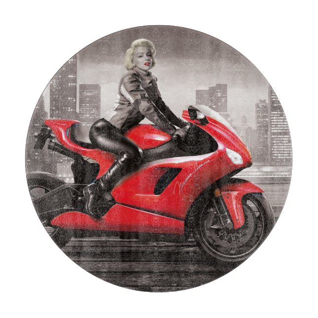 Marilyns Motorrad Schneidebrett (Vorderseite)